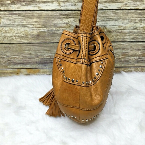 Fossil Fifty Four Molly Tan Brown Studded Bag - Picture 4 of 12